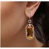Image 2 : 14KT Yellow Gold 55.54 ctw Citrine and Diamond Earrings