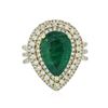 Image 1 : 14KT Yellow Gold 4.10 ctw Emerald and Diamond Ring