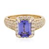 Image 3 : 14KT Yellow Gold 2.07 ctw Tanzanite and Diamond Ring