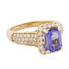 Image 4 : 14KT Yellow Gold 2.07 ctw Tanzanite and Diamond Ring