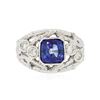 Image 1 : 14KT White Gold 1.99 ctw Tanzanite and Diamond Ring