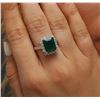 Image 2 : 14KT White Gold 5.24 ctw Emerald and Diamond Ring