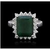 Image 3 : 14KT White Gold 5.24 ctw Emerald and Diamond Ring