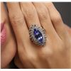 Image 6 : 14KT White Gold 5.90 ctw Tanzanite and Diamond Ring