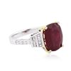 Image 2 : 14KT Two-Tone Gold 6.28 ctw Ruby and Diamond Ring