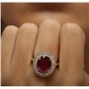 Image 2 : 14KT Yellow Gold 6.94 ctw Ruby and Diamond Ring