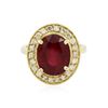 Image 3 : 14KT Yellow Gold 6.94 ctw Ruby and Diamond Ring