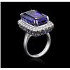 Image 8 : 14KT White Gold GIA Certified 22.54 ctw Tanzanite and Diamond Ring