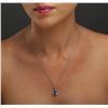 Image 2 : 18KT White Gold 3.50 ctw Tanzanite and Diamond Pendant With Chain