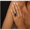 Image 1 : 14KT White Gold 21.83 ctw Ruby and Diamond Ring