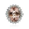 Image 3 : 14KT White Gold 10.82 ctw Morganite and Diamond Ring