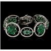 Image 3 : 14KT White Gold 14.01 ctw Emerald and Diamond Bracelet