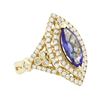 Image 2 : 14KT Yellow Gold 2.45 ctw Tanzanite and Diamond Ring