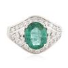 Image 1 : 14KT White Gold 2.02 ctw Emerald and Diamond Ring