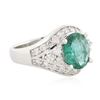 Image 2 : 14KT White Gold 2.02 ctw Emerald and Diamond Ring