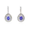 Image 3 : 14KT White Gold 3.86 ctw Tanzanite and Diamond Earrings