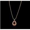 Image 3 : 14KT Rose Gold GIA Certified 46.33 ctw Morganite and Diamond Pendant With Chain