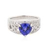 Image 3 : 14KT White Gold 2.18 ctw Tanzanite and Diamond Ring