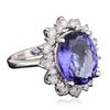 Image 2 : 14KT White Gold 6.42 ctw Tanzanite and Diamond Ring