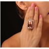 Image 2 : 14KT Rose Gold GIA Certified 40.64 ctw Morganite and Diamond Ring