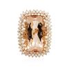 Image 3 : 14KT Rose Gold GIA Certified 40.64 ctw Morganite and Diamond Ring