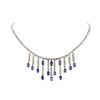 Image 3 : 14KT White Gold 6.02 ctw Tanzanite and Diamond Necklace