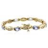 Image 4 : 14KT Yellow Gold 5.36 ctw Tanzanite and Diamond Bracelet