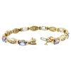 Image 6 : 14KT Yellow Gold 5.36 ctw Tanzanite and Diamond Bracelet