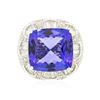 Image 3 : 18KT White Gold GIA Certified 19.06 ctw Tanzanite and Diamond Ring