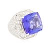 Image 4 : 18KT White Gold GIA Certified 19.06 ctw Tanzanite and Diamond Ring