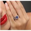 Image 1 : 14KT White Gold 1.22 ctw Tanzanite and Diamond Ring and Guard