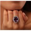 Image 2 : 14KT White Gold 7.92 ctw Amethyst and Diamond Ring