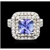 Image 3 : 14KT White Gold 2.30 ctw Tanzanite and Diamond Ring