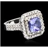 Image 4 : 14KT White Gold 2.30 ctw Tanzanite and Diamond Ring
