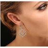 Image 1 : 18KT Two Tone Gold 3.54 ctw Diamond Dangle Earrings