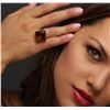 Image 5 : 14KT Yellow Gold 27.71 ctw Champagne Quartz and Orange Sapphire Ring