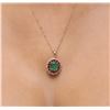Image 1 : 14KT Yellow Gold 3.96 ctw Emerald, Ruby and Diamond Pendant With Chain