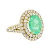 Image 2 : 14KT Yellow Gold 5.10 ctw Emerald and Diamond Ring