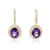 Image 3 : 14KT Yellow Gold 13.60 ctw Amethyst and Diamond Earrings