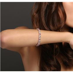 14KT Rose Gold 19.11 ctw Multi-Color Sapphire and Diamond Bracelet