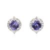 Image 1 : 14KT White Gold 2.02 ctw Tanzanite and Diamond Earrings