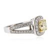 Image 4 : 14KT White Gold 1.23 ctw SI-2/Light Yellow Diamond Ring
