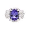Image 1 : 14KT White Gold 4.23 ctw Tanzanite and Diamond Ring