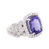 Image 2 : 14KT White Gold 4.23 ctw Tanzanite and Diamond Ring