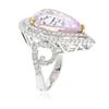 Image 7 : 14KT White and Yellow Gold 12.79 ctw Kunzite and Diamond Ring