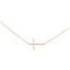 Image 4 : 14KT Rose Gold 0.32 ctw Diamond Cross Necklace