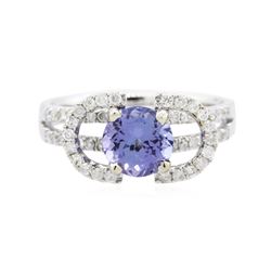 14KT White Gold 1.47 ctw Tanzanite and Diamond Ring