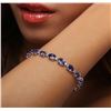 Image 1 : 14KT White Gold 16.66 ctw Tanzanite and Diamond Bracelet