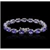 Image 3 : 14KT White Gold 16.66 ctw Tanzanite and Diamond Bracelet