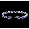 Image 7 : 14KT White Gold 16.66 ctw Tanzanite and Diamond Bracelet